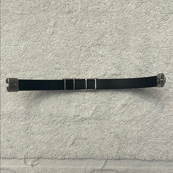 Black Rubber and Silver Bracelet - Picture 8 of 9